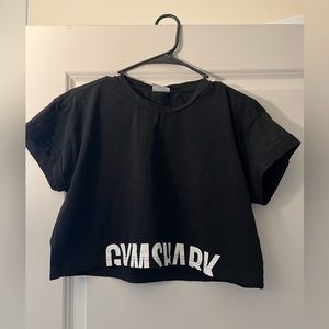 Gym shark cropped shirt *USED*